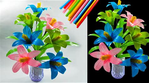 Cara Mudah Membuat Bunga Cantik dari Sedotan dan Botol Bekas